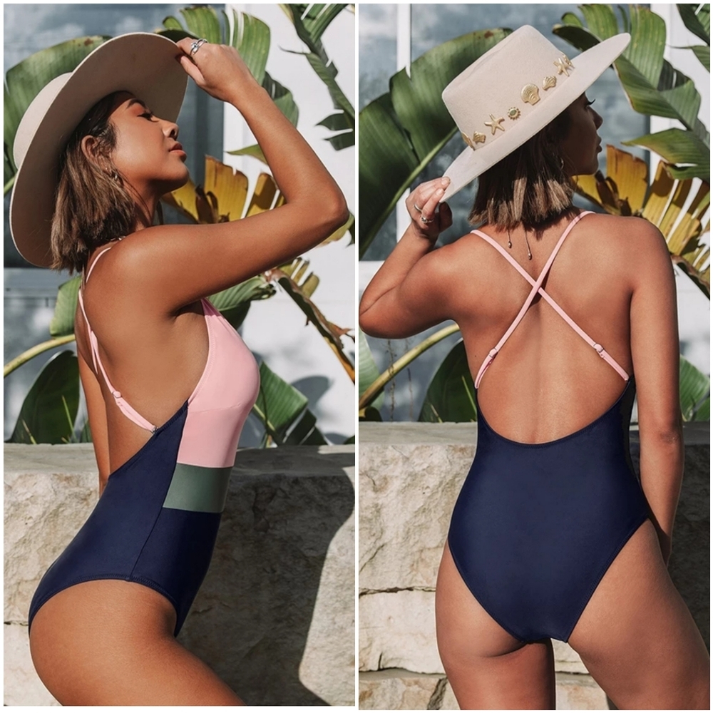 5⭐❤IN STOCK ❤ Color Block Monokini - Picture 2 of 5